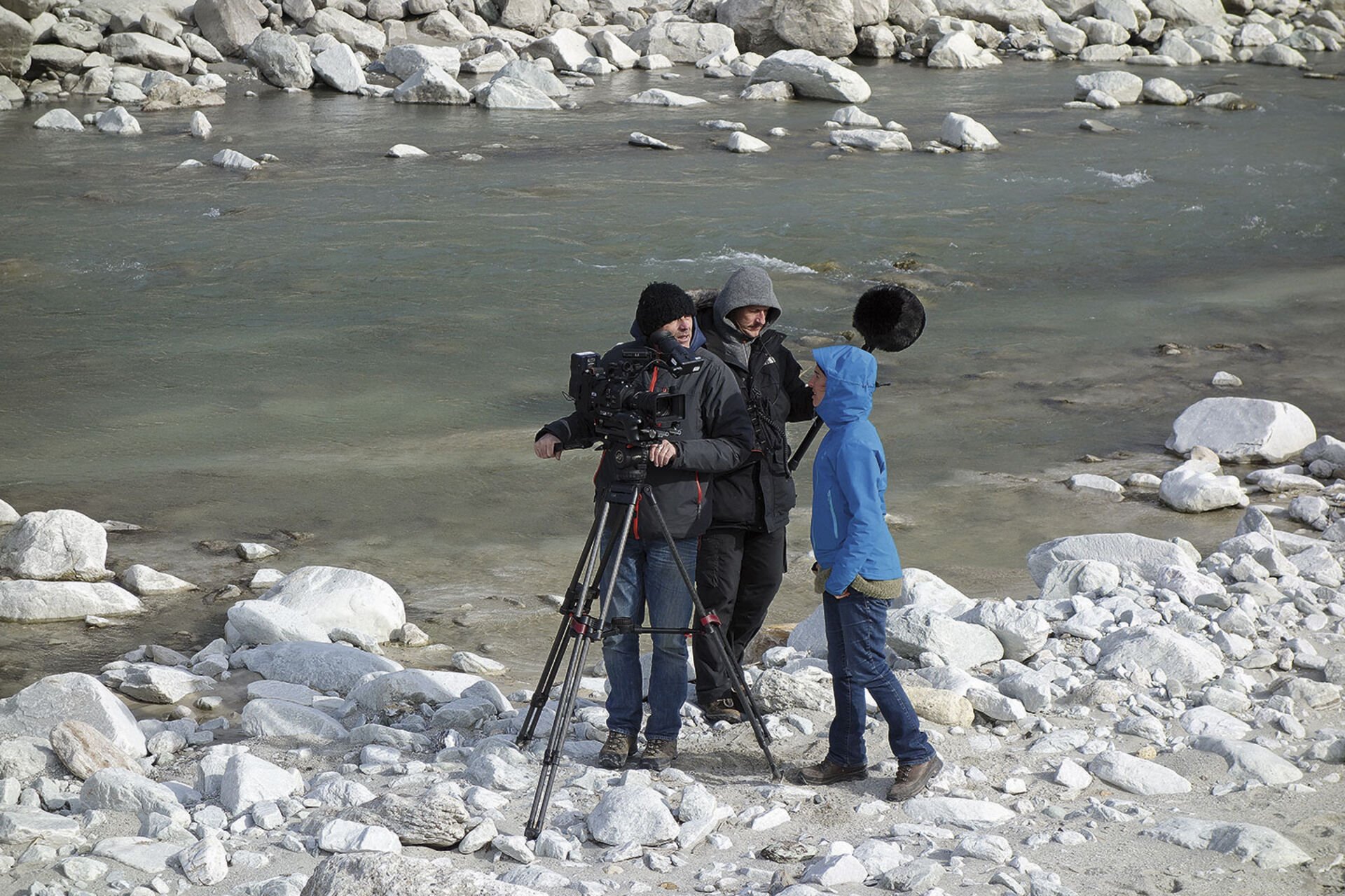  Dreharbeiten zum Kinofilm «Der Lauf des Flusses», der am 15. Januar 2018 in die Kinos kommt.  