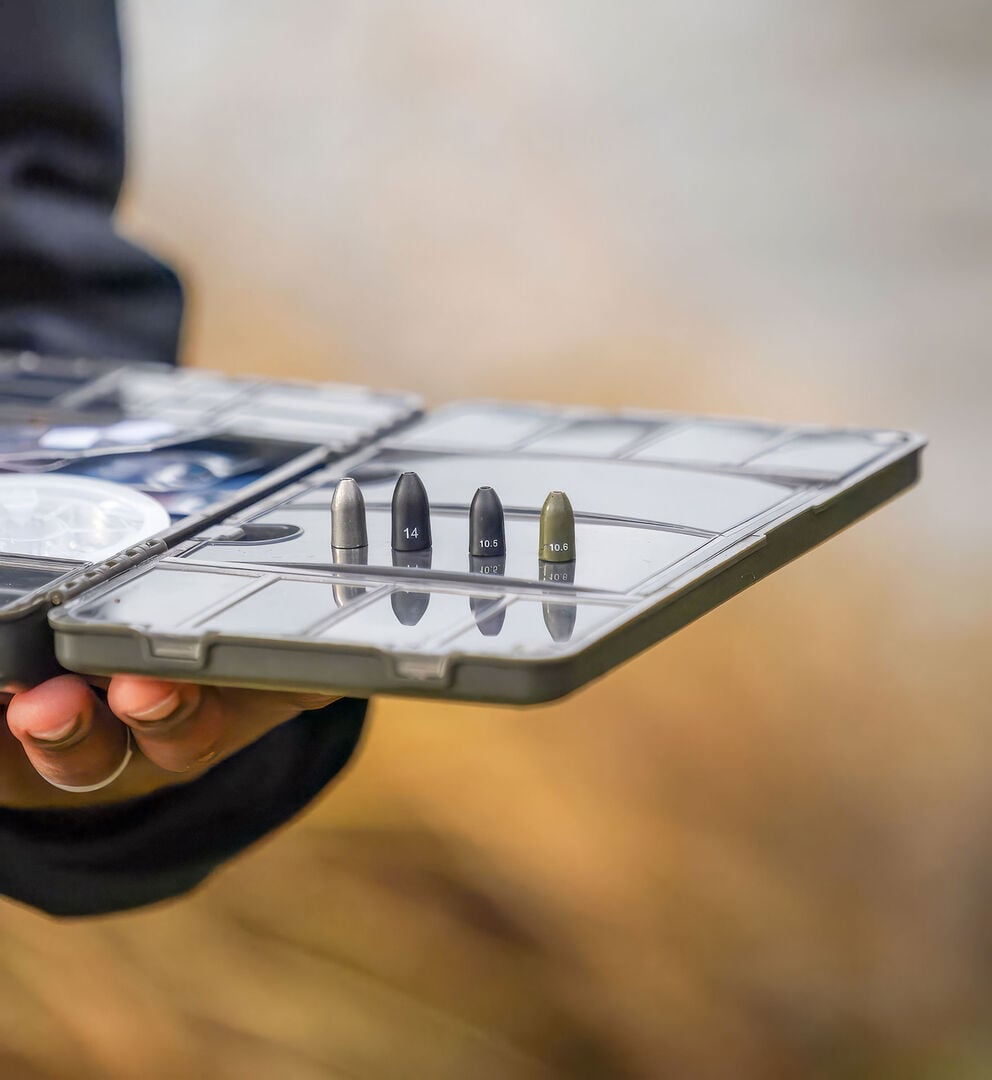  Für die Finesse-Fischerei ist der Abschied vom Blei kein Problem: Patronengewichte aus Tungsten, welche für das Fischen mit dem Carolina-Rig verwendet werden, haben zahlreiche Vorteile. © Sidy Ouattara  