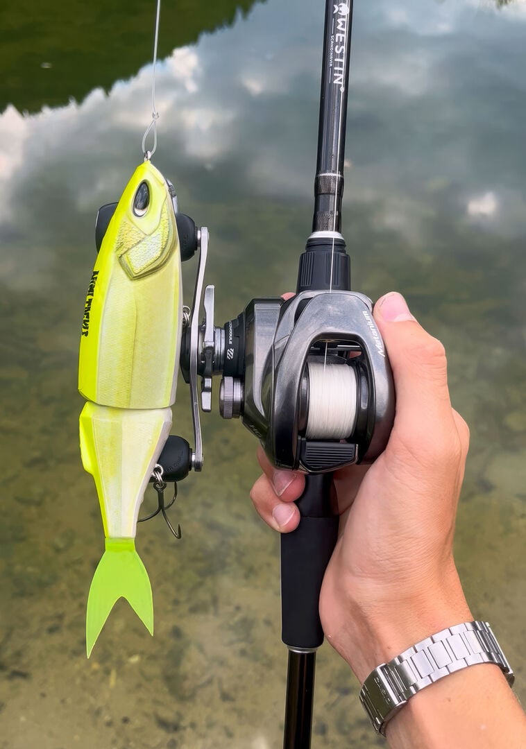  Baitcaster-Kombo und Swimbait stehen bei den Jungen hoch im Kurs.   